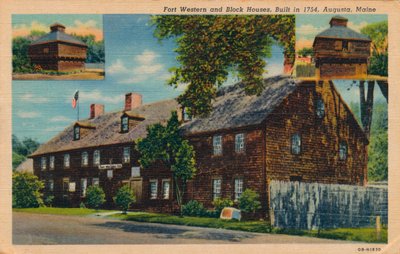 Fort Western e casas de bloco, Augusta, Maine, década de 1920 de Unbekannt
