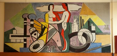 Fortstraat. Complexo escolar ( Royal Atheneum). Interior. Segundo andar. Pintura. M. Aars (?). de Unbekannt