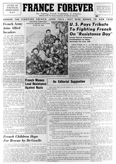 Jornal France Forever, 18 de junho de 1944 de Unbekannt