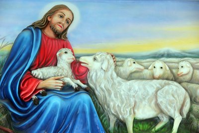 Missionários Franciscanos da Igreja de Maria. Jesus, o bom pastor. Pintura. Cidade de Ho chi Minh. Vietnã de Unbekannt