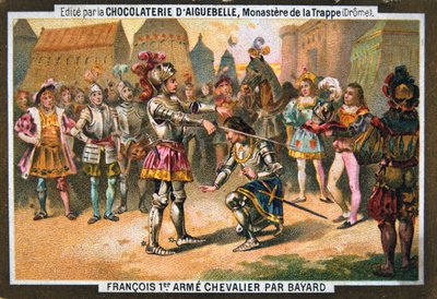 François I cria cavaleiro em Bayard, 1515, século XIX de Unbekannt
