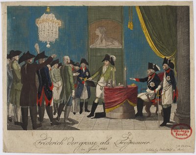 Frederico, o Grande, como maçom em 1740 de Unbekannt