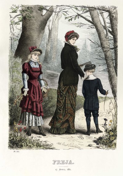 Freja- revista de moda escandinava ilustrada em 1881, ilustração nº 8 de Unbekannt