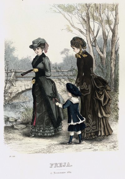 Freja- revista de moda escandinava ilustrada 1882, ilustração nº 21 de Unbekannt