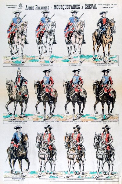 Exército francês, mosqueteiros montados, século XVII, século XIX de Unbekannt