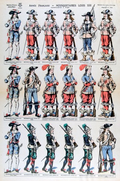 Exército francês, mosqueteiros de Luís XIII, século XVII, século XIX de Unbekannt