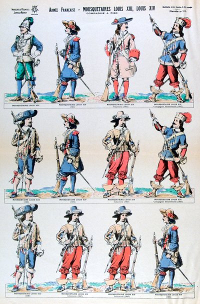 Exército francês, mosqueteiros de Luís XIII e Luís XIV, século XVII, século XIX de Unbekannt