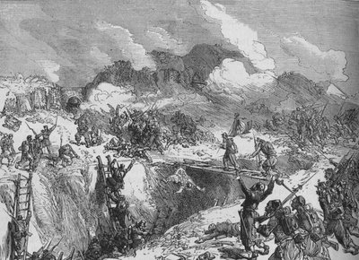 Ataque francês ao Malakhoff, c1880 de Unbekannt