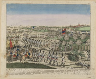 Tropas francesas e russas na colina de Zurique na Primeira Batalha de Zurique, c. 1810 de Unbekannt