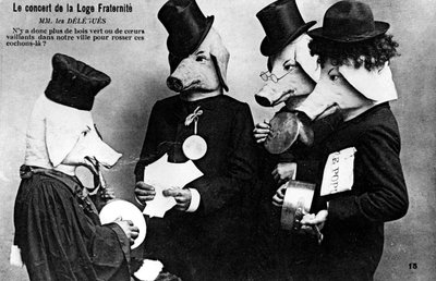 Cartão postal anti-maçônico francês, século 20 de Unbekannt