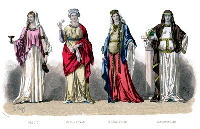 Traje francês: Gallic, Gallo Roman, Merovingian, Carlovingian, 1882 de Unbekannt