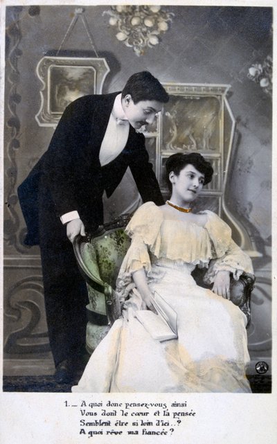 Cartão romântico francês, c1900 de Unbekannt