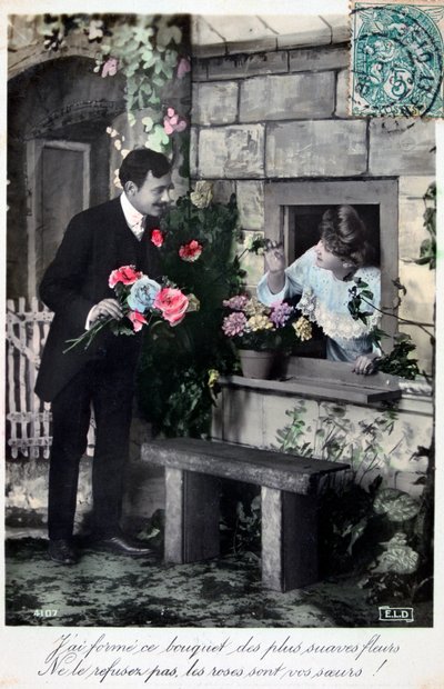 Cartão romântico francês, c1900 de Unbekannt