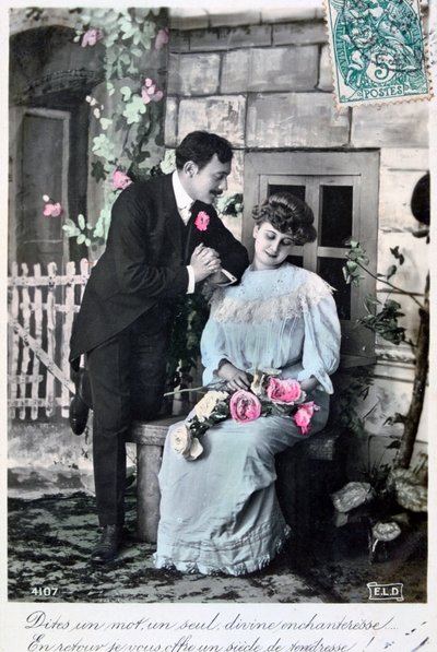 Cartão romântico francês, c1900 de Unbekannt