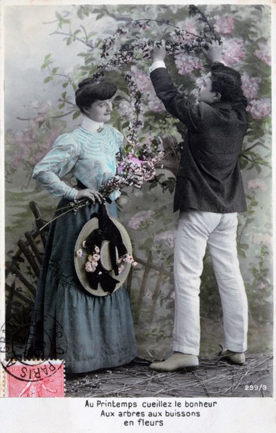 Cartão romântico francês, c1900 de Unbekannt