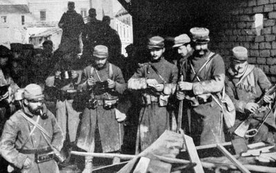Soldados franceses em repouso em Champagne, França, Primeira Guerra Mundial, 1915 de Unbekannt