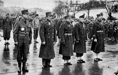 Soldados franceses sendo premiados com a Legião d&39;Honneur, Mulhouse, França, 10 de fevereiro de 1945 de Unbekannt
