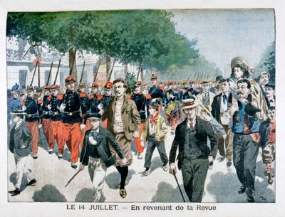 Soldados franceses que retornam da Revista em 14 de julho de 1901 de Unbekannt