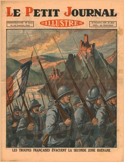 Tropas francesas deixando a segunda zona do Reno, 1929. de Unbekannt