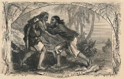Sexta-feira e seu pai, c1870 de Unbekannt