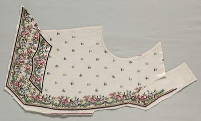 Parte da frente de um colete, final dos anos 1700. de Unbekannt