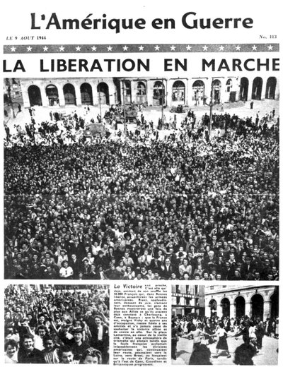 Primeira página do jornal LAmerique en Guerre, 9 de agosto de 1944 de Unbekannt