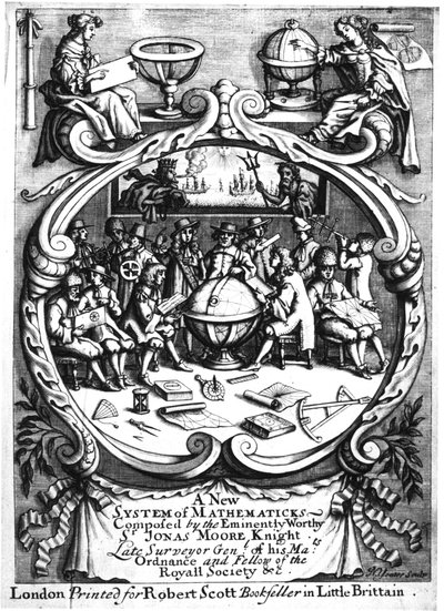 Frontispício de um novo sistema de matemáticos por Jonas Moore, 1681 de Unbekannt