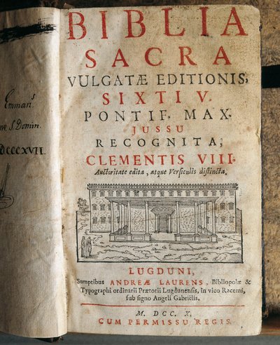 Frontispício da Bíblia Sagrada de Sixtus V (1520-1590) de Unbekannt