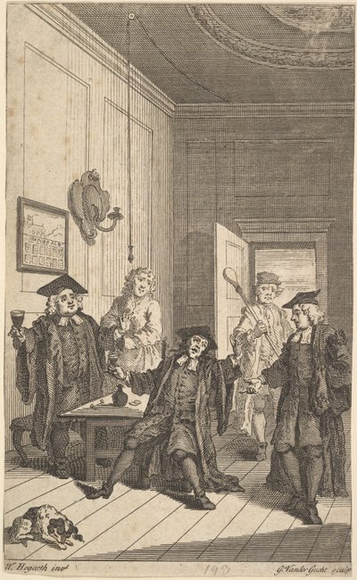 Frontispício para The Humours of Oxford, abril de 1730. de Unbekannt