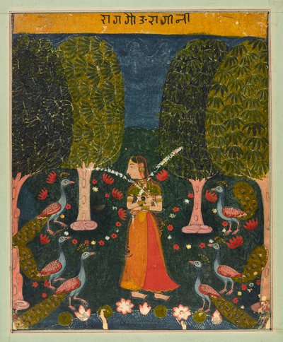 Gauri Ragini, fólio de um Ragamala, ca. 1625-1630. de Unbekannt