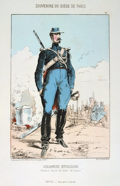 Gendarmerie Republicaine, cerco de Paris, guerra franco-prussiana, 1870-1871. de Unbekannt