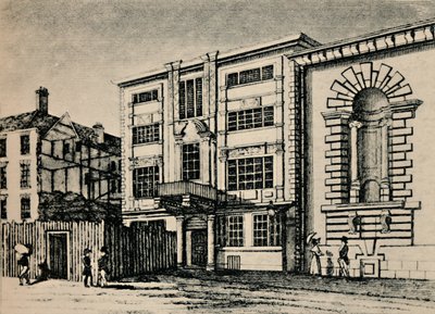 General Post Office, por volta de 1793 - Mostrando edifícios adjacentes ao Lloyds Coffee House, 1928 de Unbekannt
