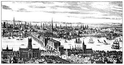 Vista geral de Londres, 1666, 1909 de Unbekannt