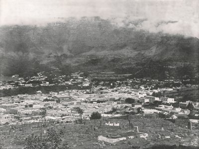 Vista geral, mostrando a Table Mountain envolvida em vapor, Cape Town, África do Sul, 1895. de Unbekannt