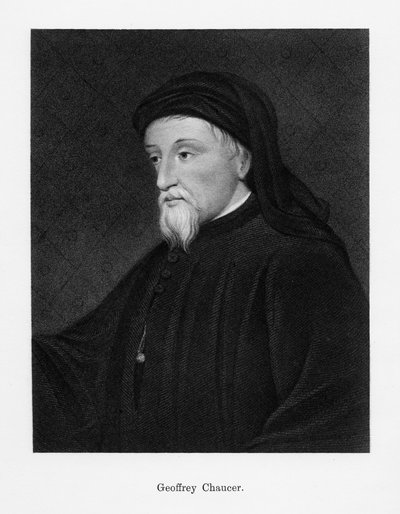 Geoffrey Chaucer, autor inglês, poeta, filósofo, burocrata e diplomata, século XIX de Unbekannt