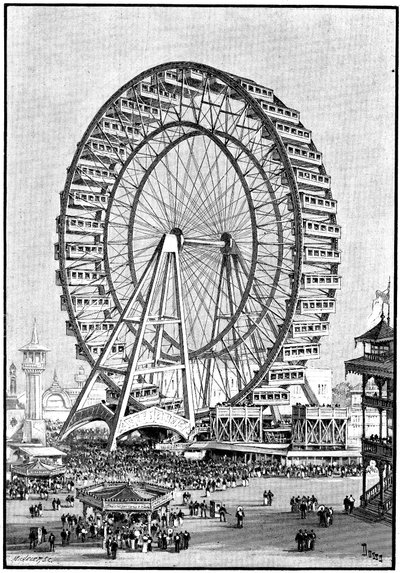 Roda gigante, exposição internacional, Chicago, 1893 de Unbekannt