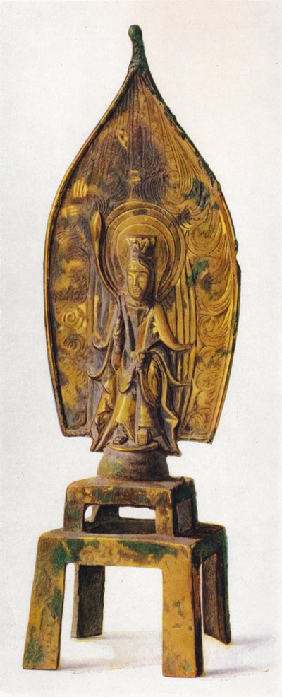 Figura de bronze dourado de Kuan-Yin, 334 dC, 1936 de Unbekannt