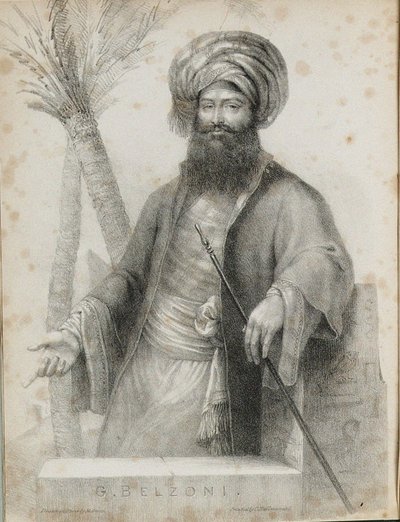 Giovanni Battista Belzoni 1778-1823 Frontispício da Narrativa das Operações e Disco Recente de Unbekannt