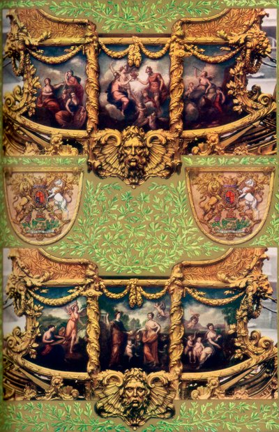 Giovanni Ciprianis pintou painéis no Gold State Coach, 1762, 1937 de Unbekannt