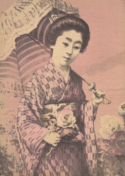 Garota carregando um guarda-sol, ca. 1900 de Unbekannt