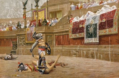 Gladiadores na arena romana de Unbekannt