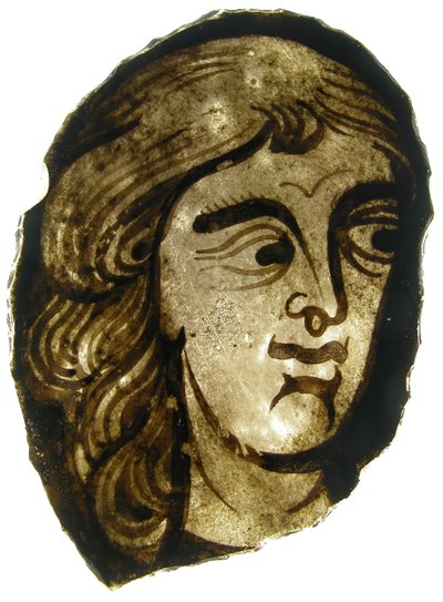 Fragmento de vidro, francês, século XIII-XIV. de Unbekannt