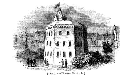 Globe Theatre, Bankside, Southwark, Londres, como apareceu c1598 de Unbekannt