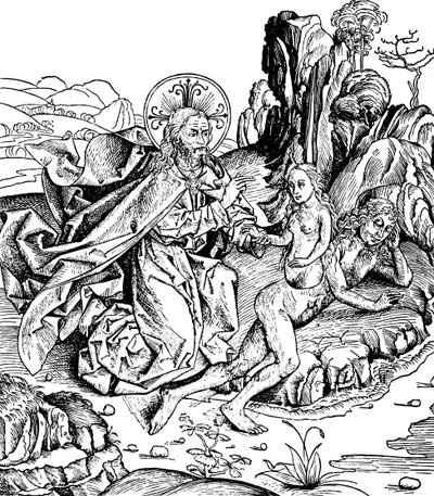 Deus criando Eva a partir da costela de Adams, 1493 de Unbekannt