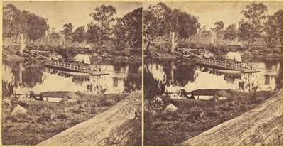 Golbourn Punt em Seymour, Austrália, década de 1860. de Unbekannt
