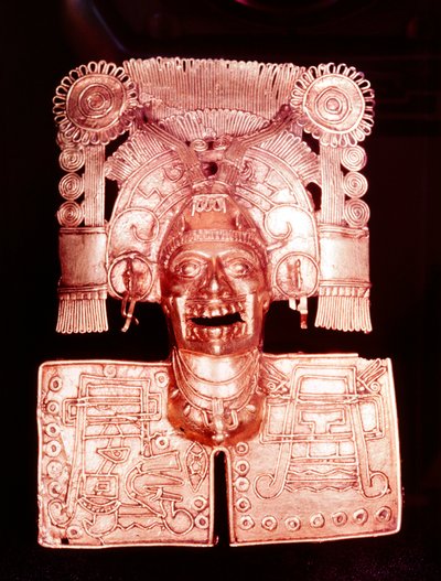 Pingente de ouro representando Mitlantecuhtli, deus asteca dos mortos, século XV de Unbekannt