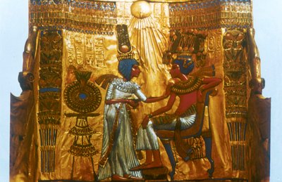 Trono de ouro de Tutancâmon, antigo egípcio, dinastia 18, novo reino, século 14 aC de Unbekannt