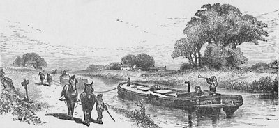 Barco de grãos no canal Erie, 1883 de Unbekannt