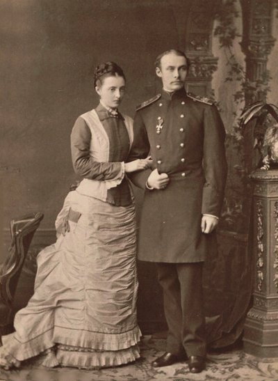 Grã-Duquesa Anastasia Mikhailovna da Rússia e Grão-Duque Frederick Francis III, 1878. de Unbekannt