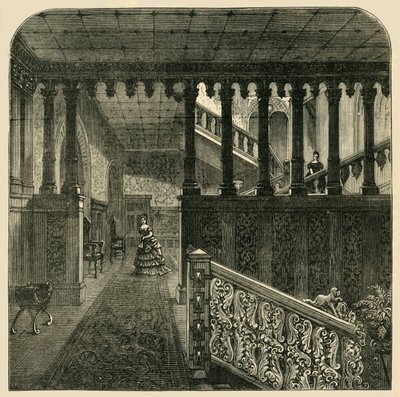 Grand Staircase, Holland House, c1876. de Unbekannt